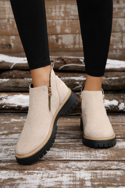Botines mujer de piel y suela antideslizante