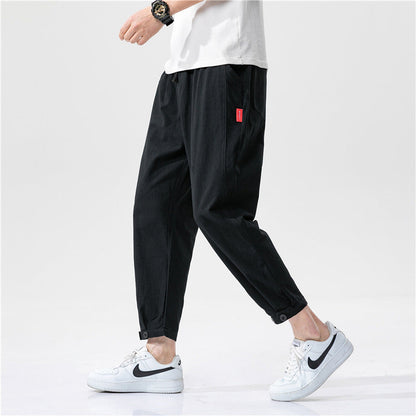Pantalones Hombre Tejido Ligero Transpirable Corte Moderno Ajustado