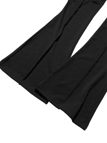 Pantalón Campana Mujer Tela Suave Ajuste Amplio