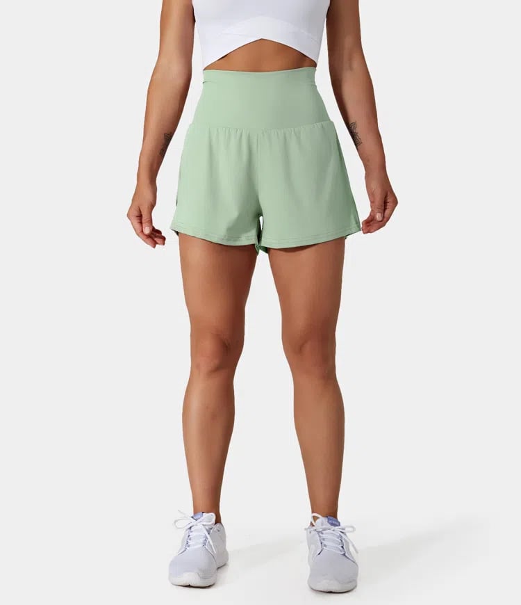 Short deportivo mujer Algodón Cintura Alta Bolsillos
