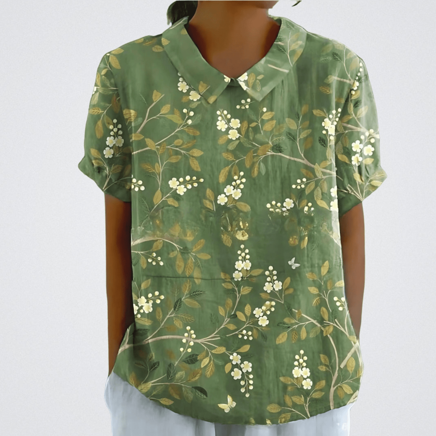 Blusa mujer ligera estampada manga corta clasica