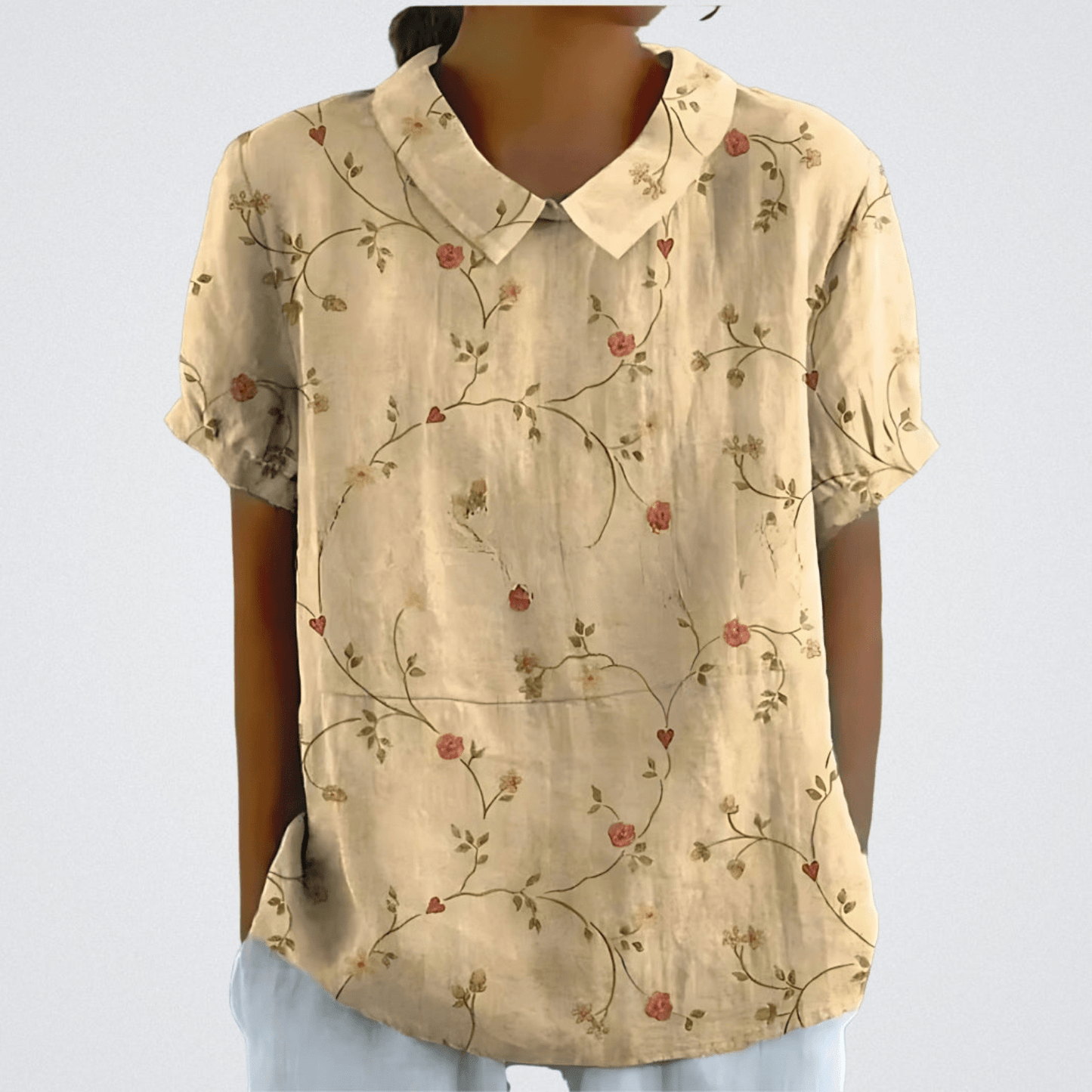 Blusa mujer ligera estampada manga corta clasica