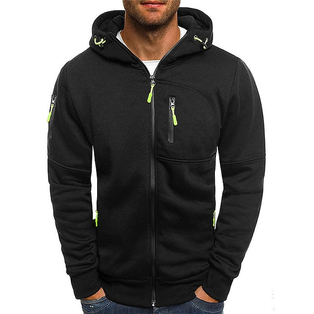 Chaqueta Hombre con Capucha y Bolsillos Casual