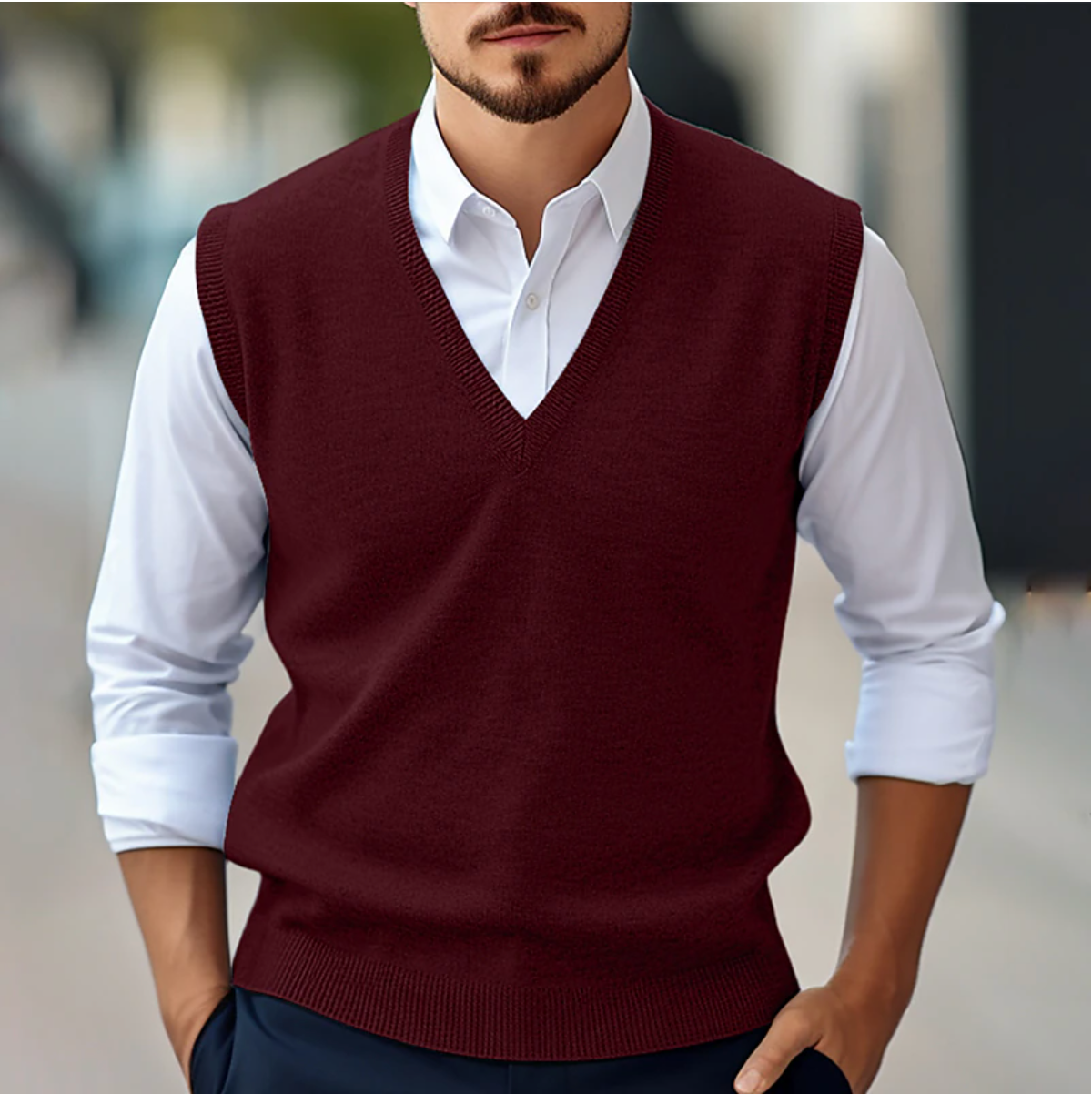 Suéter sin mangas hombre ligero cómodo casual primavera - Mavetta