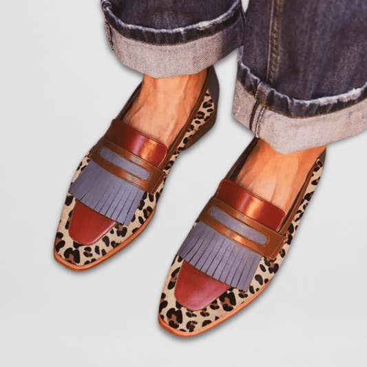 Mocasines Mujer de Cuero Estampado Animal Diseño Moderno - Mavetta