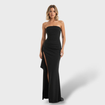 Vestido Largo Mujer Sin Hombros Ajuste Elegante