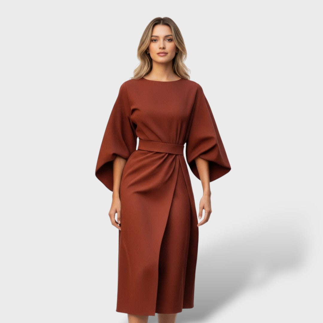 Vestido mujer elegante mangas farol