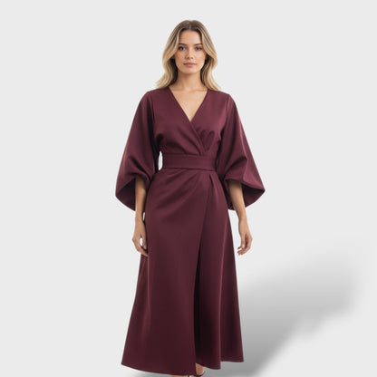 Vestido mujer elegante mangas farol