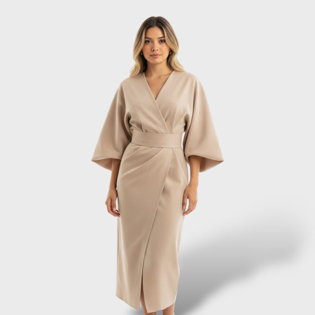 Vestido mujer elegante mangas farol
