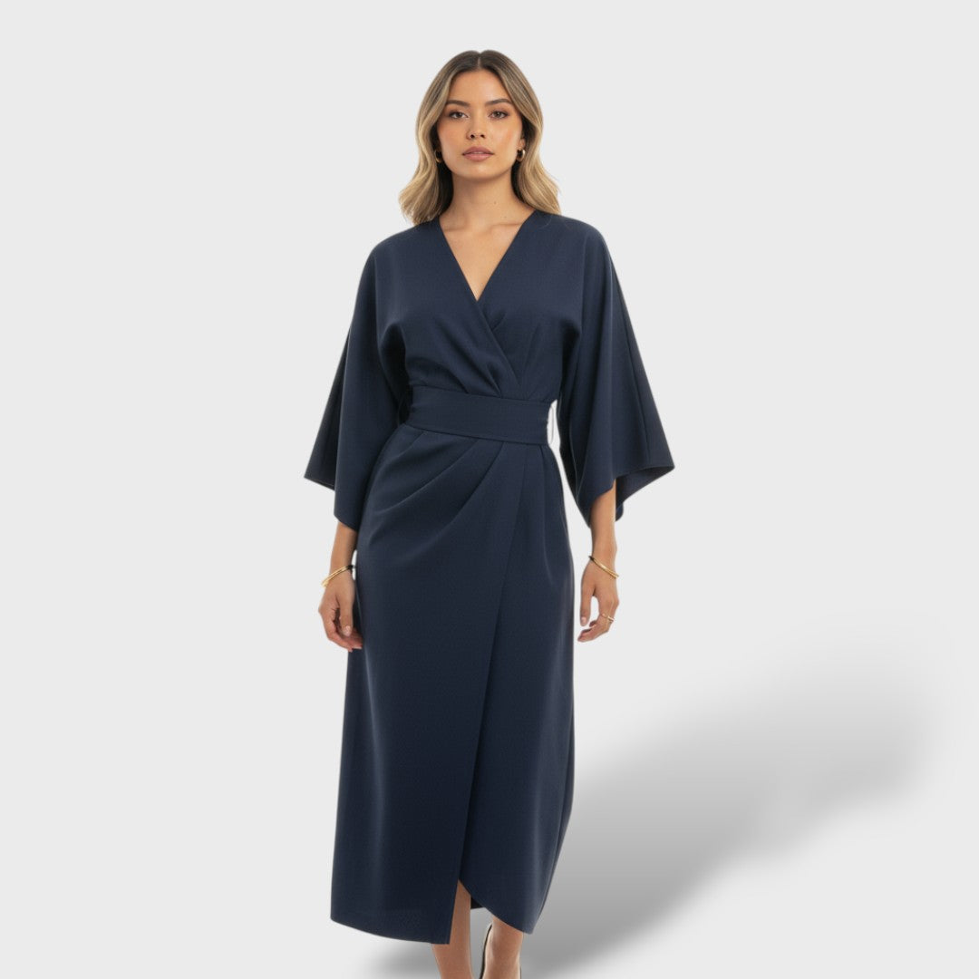 Vestido mujer elegante mangas farol - Mavetta