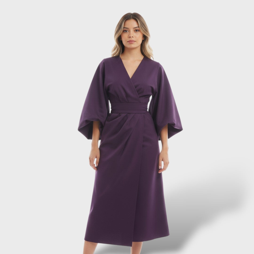 Vestido mujer elegante mangas farol