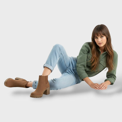 Botines Tacón Bloque Mujer Estilo Clásico