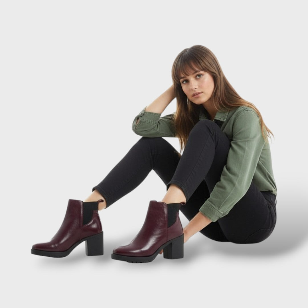 Botines Tacón Bloque Mujer Estilo Clásico