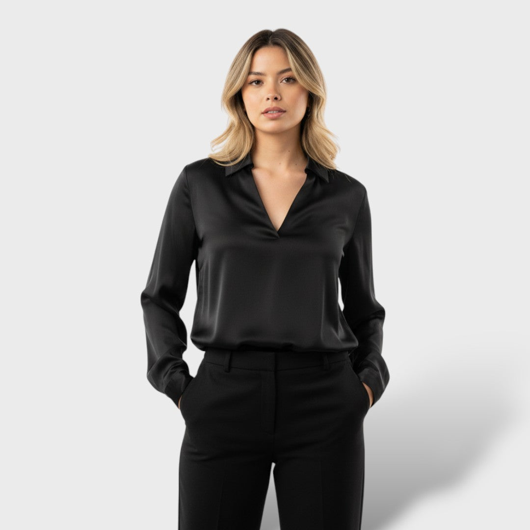 Blusa Mujer de Satén Ajuste Clásico