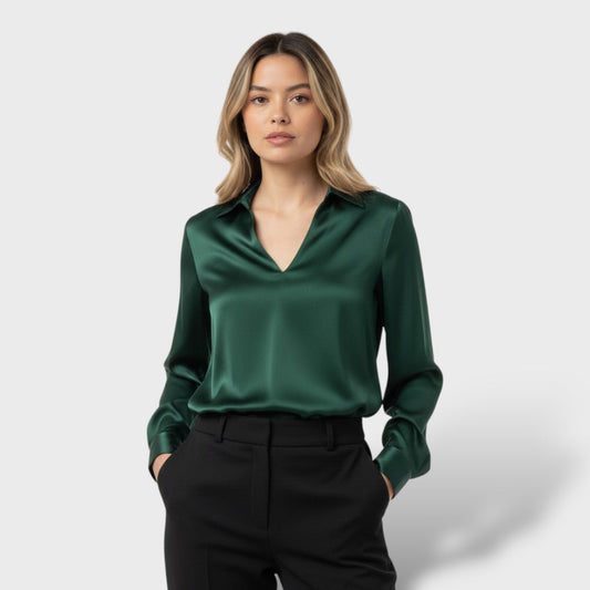 Blusa Mujer de Satén Ajuste Clásico - Mavetta