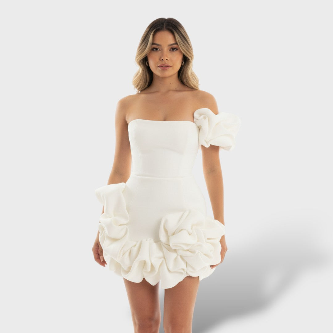 Vestido Mini Mujer con Volantes Ajuste Elegante - Mavetta