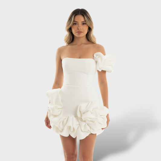 Vestido Mini Mujer con Volantes Ajuste Elegante - Mavetta