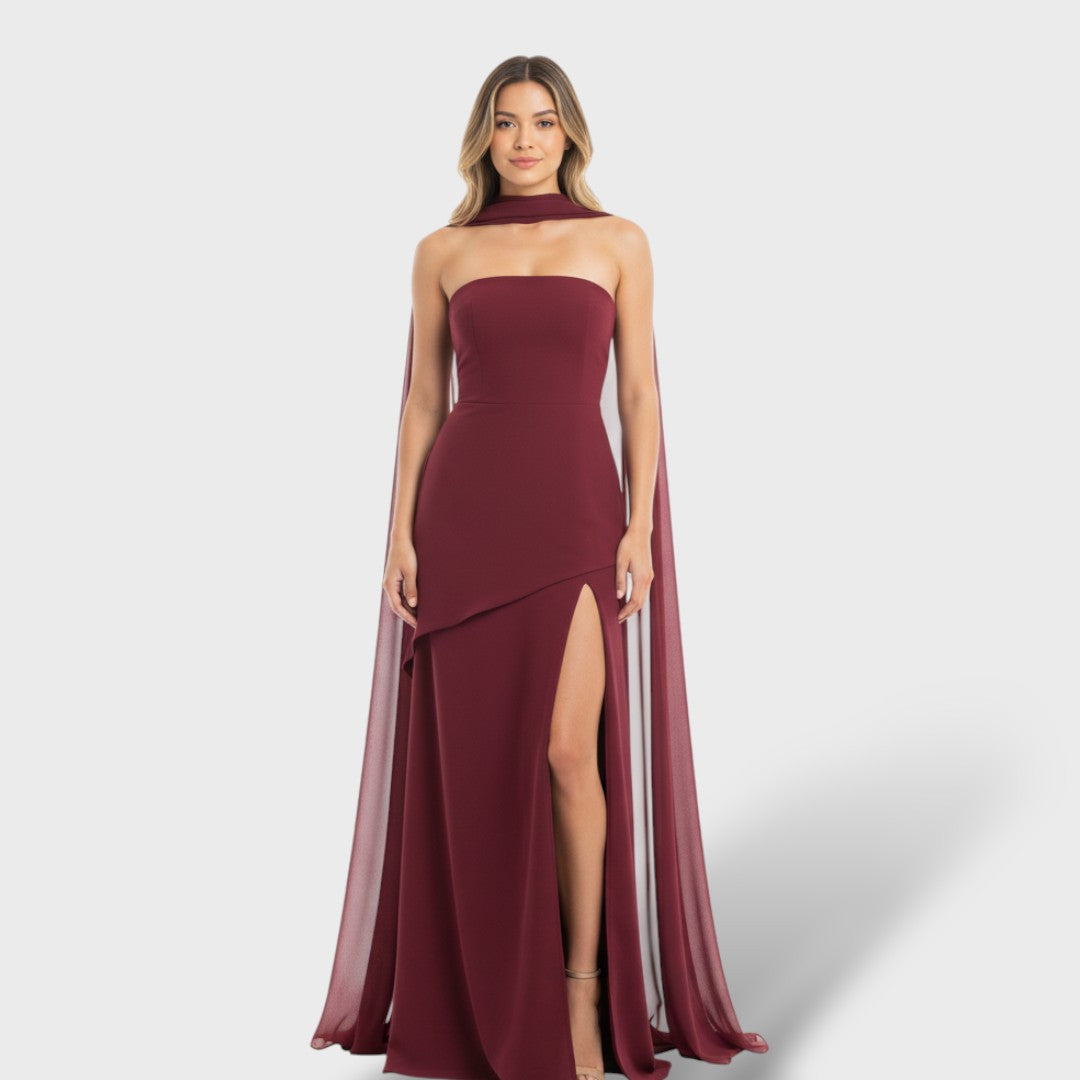 Vestido Maxi Mujer Elegante con Abertura Lateral