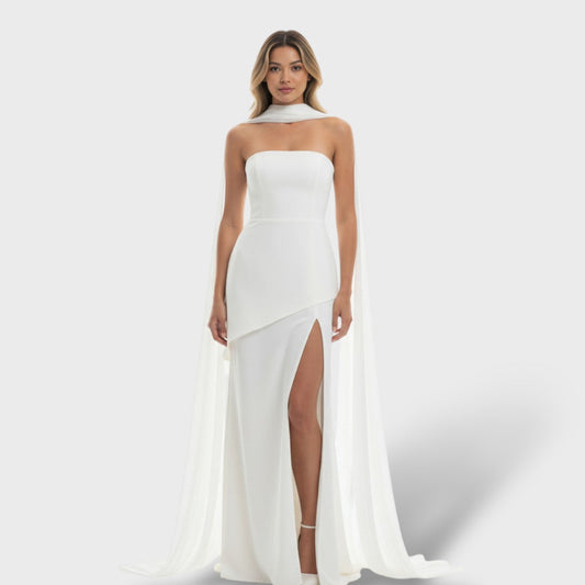 Vestido Maxi Mujer Elegante con Abertura Lateral - Mavetta