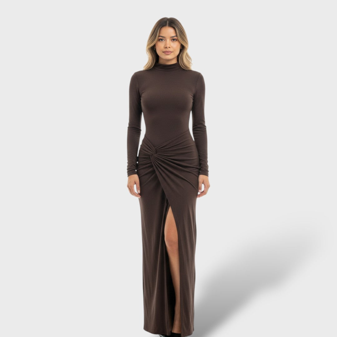 Vestido Maxi Mujer Fruncido Ajuste Elegante - Mavetta