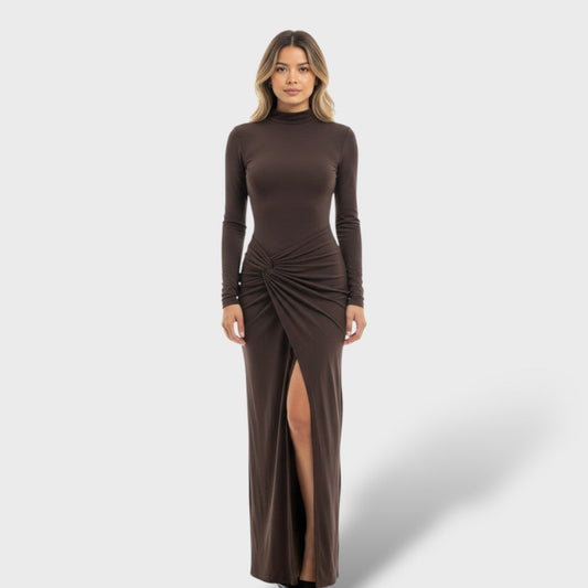 Vestido Maxi Mujer Fruncido Ajuste Elegante - Mavetta
