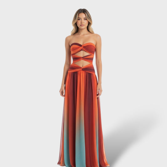 Vestido Maxi Mujer Calado Ajuste Elegante - Mavetta