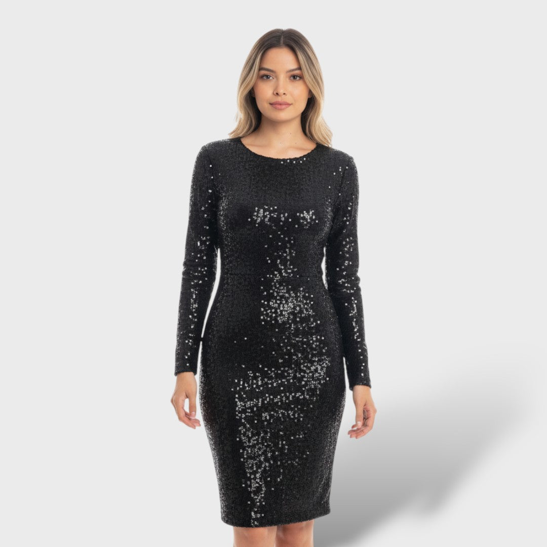 Vestido Mujer Formal Lentejuelas Abertura - Mavetta