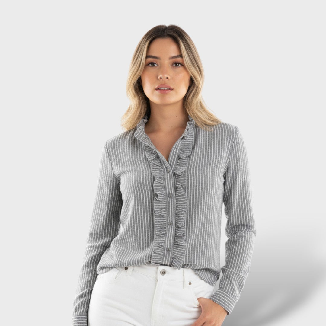 Blusa Mujer Manga Larga Detalle Botón - Mavetta