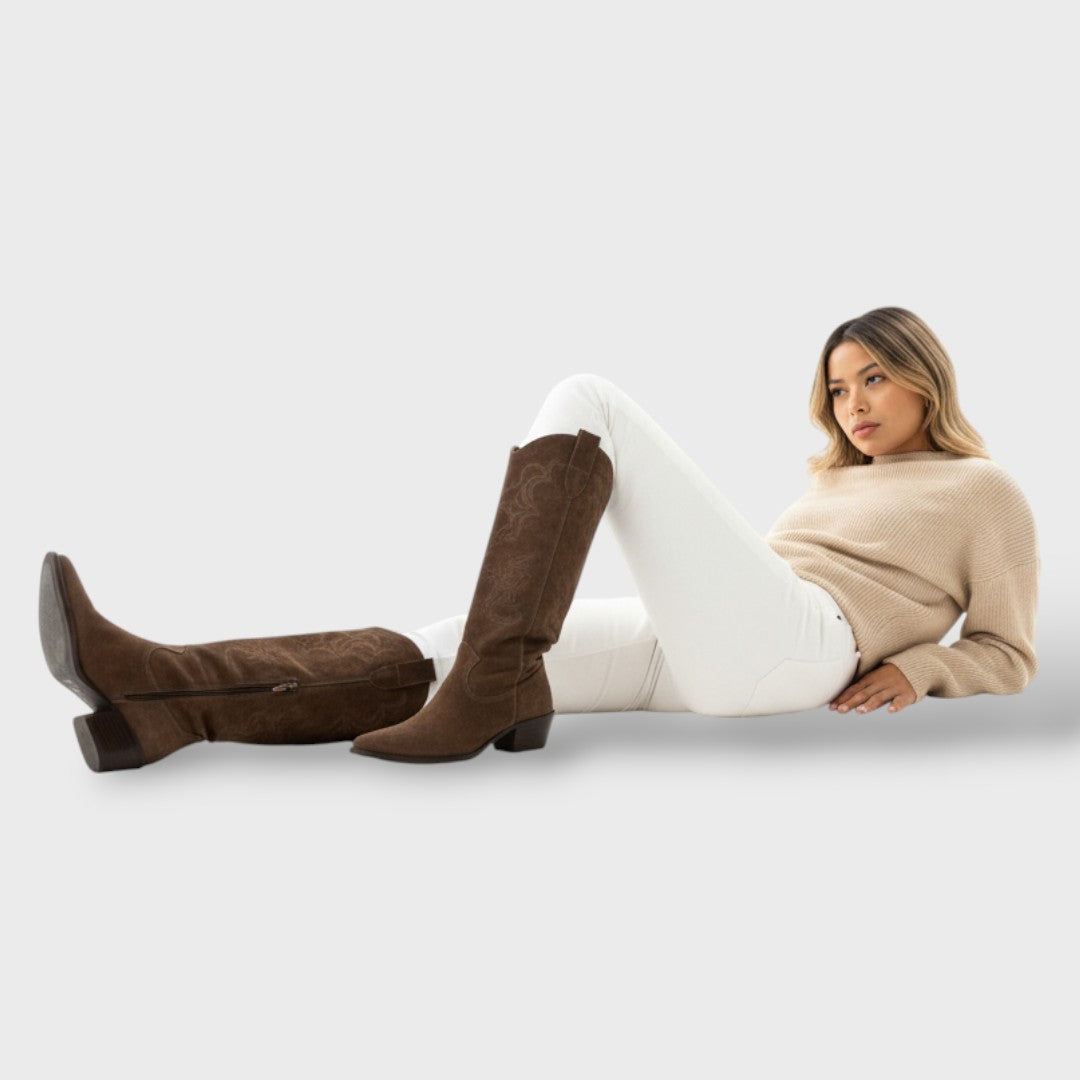 Botas Altas Mujer Piel Sintética Estilo Clásico