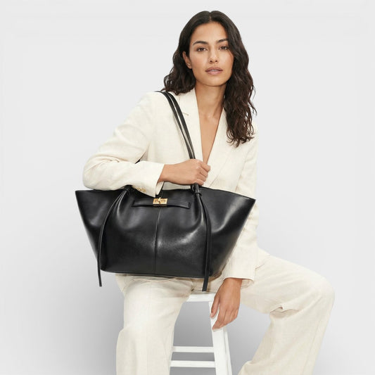 Bolso Shopper Estructurado Negro Mujer - Mavetta