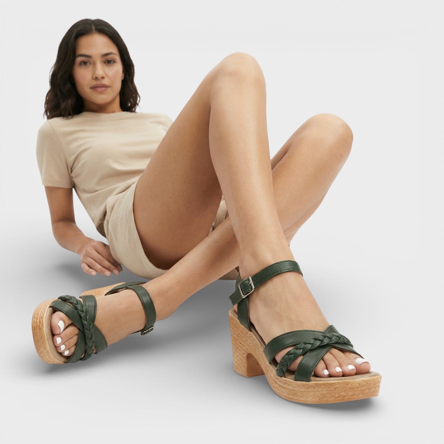 Sandalias Mujer Tacón Alto Trenzado Elegante