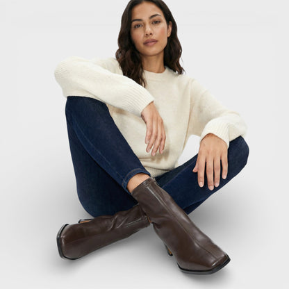 Botines Vintage Punta Cuadrada Mujer