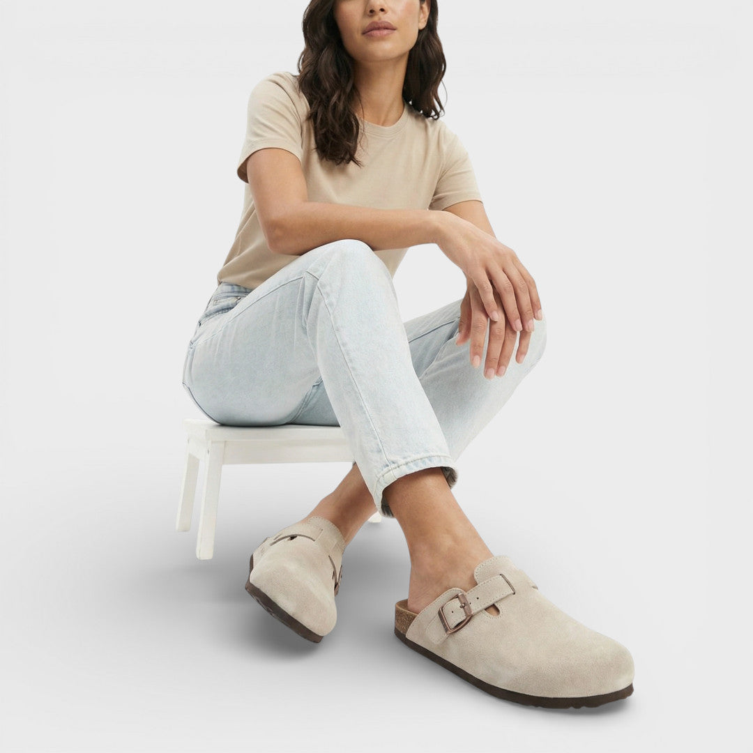 Zuecos Mujer Suela de Corcho Hebilla Ajustable