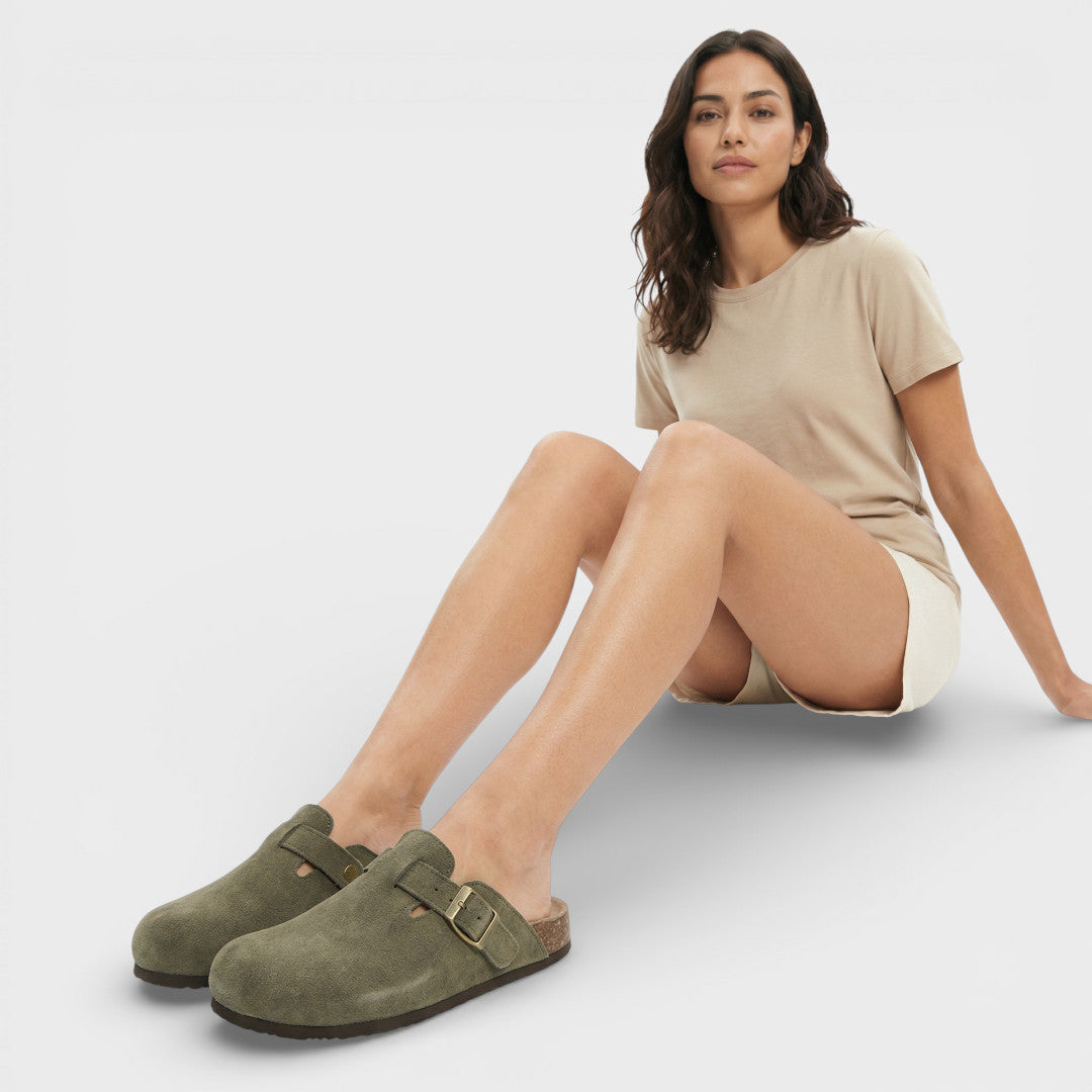 Zuecos Mujer Suela de Corcho Hebilla Ajustable