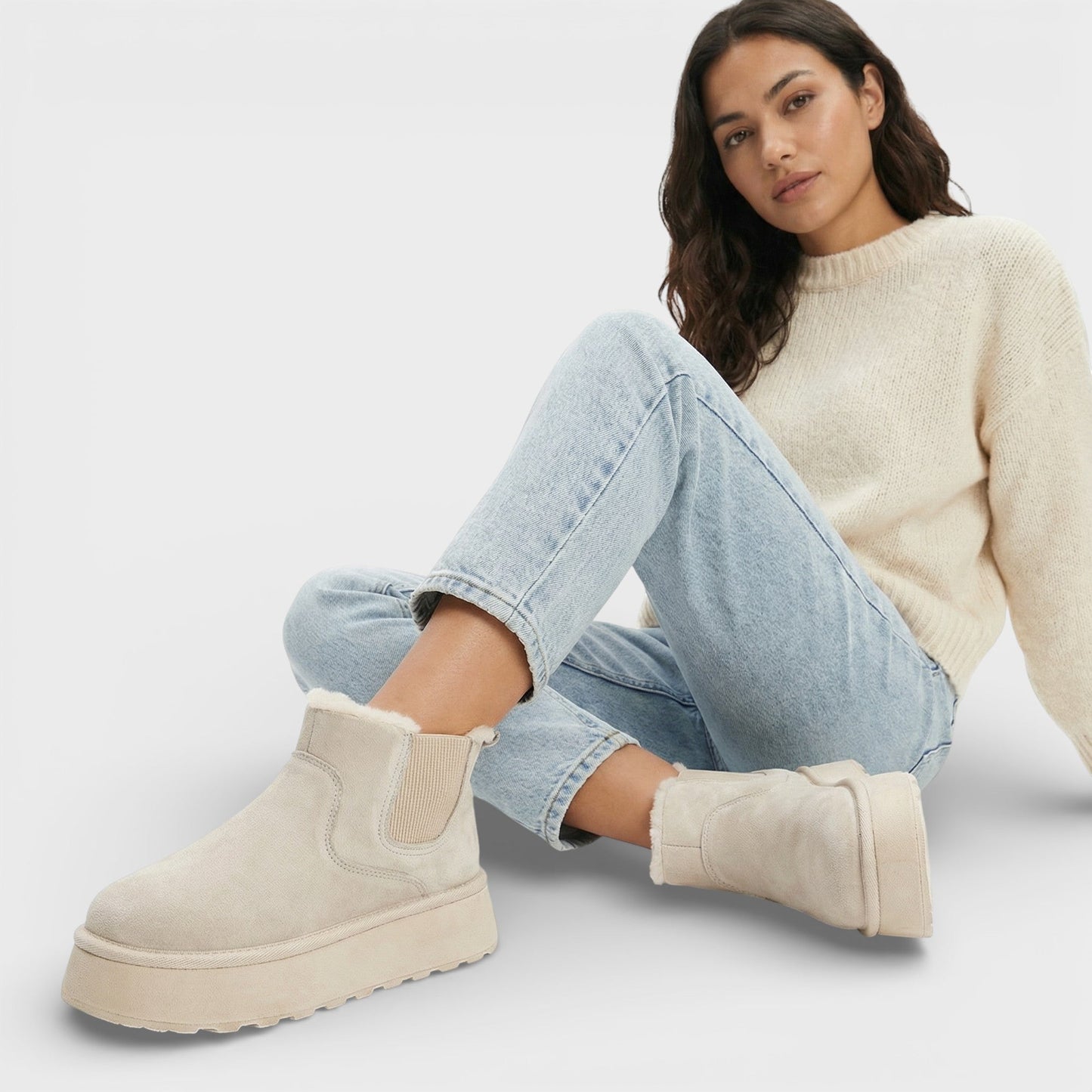 Botines Plataforma Cálidos de Invierno Mujer