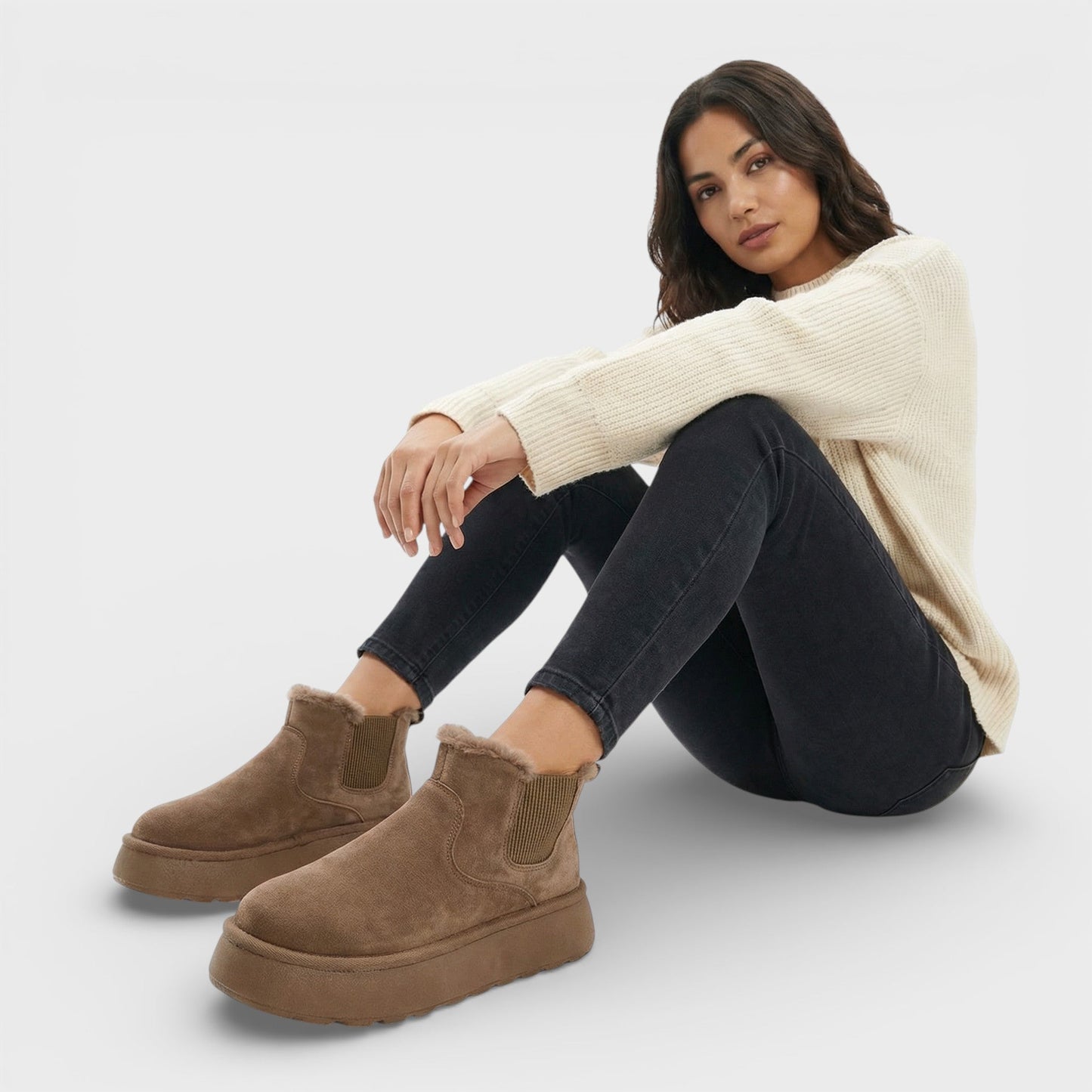 Botines Plataforma Cálidos de Invierno Mujer
