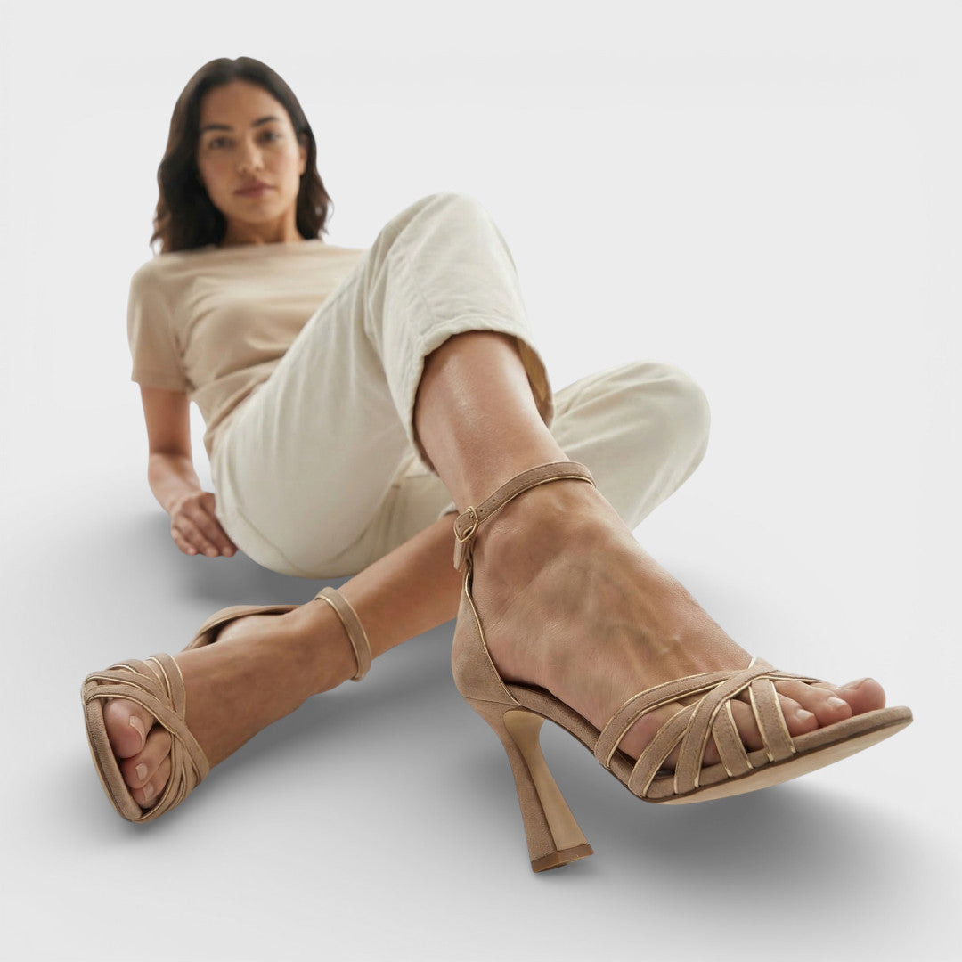 Sandalias Mujer Tacón Bajo Patchwork