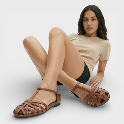 Sandalias Planas Mujer Tiras Cruzadas