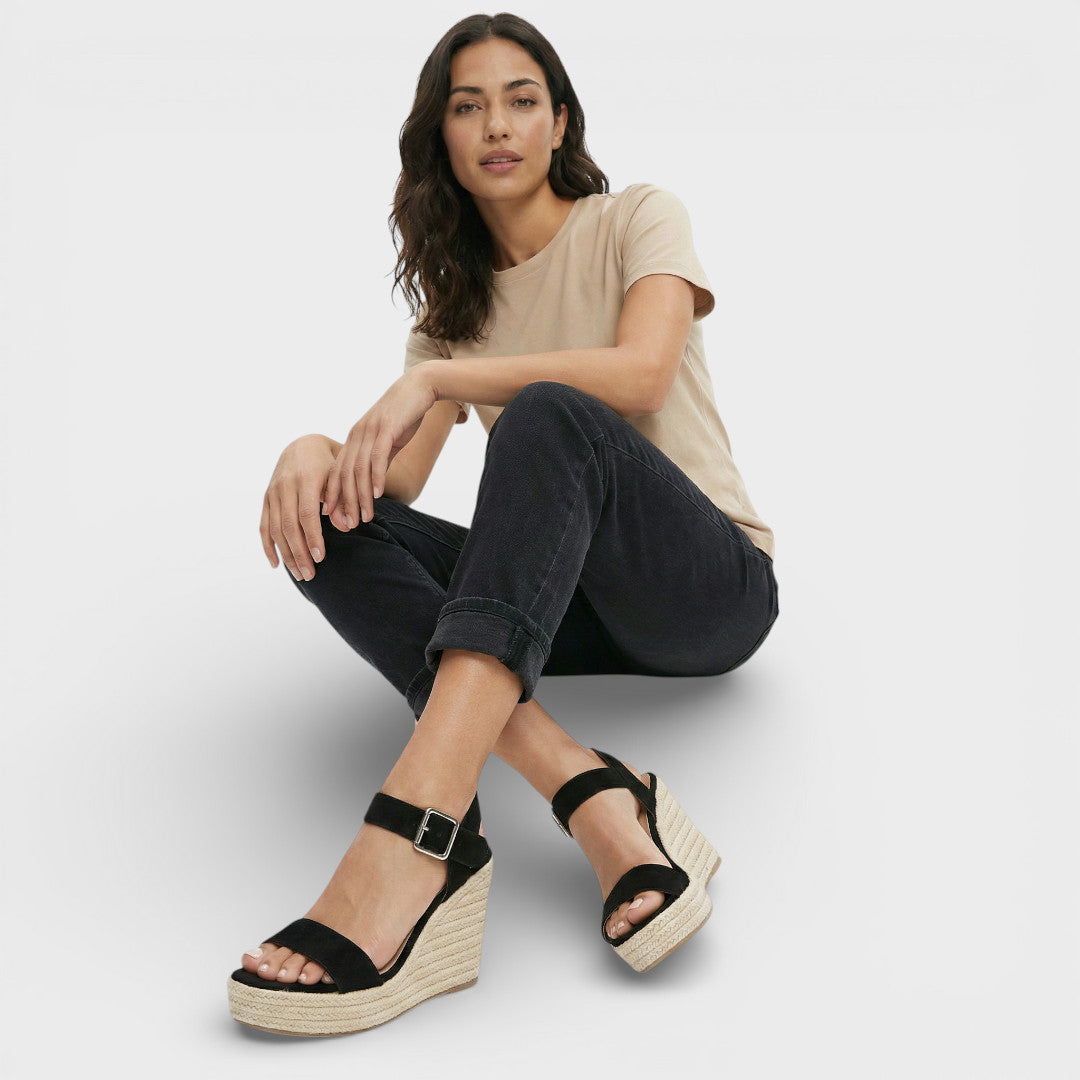 Sandalias Cuña Mujer Diseño Fiesta