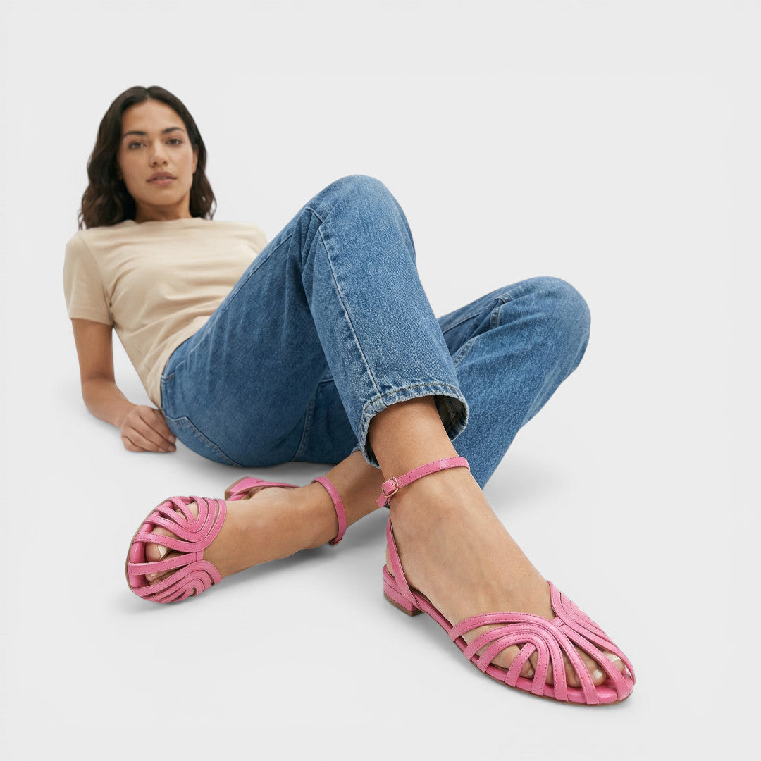 Sandalias Planas Mujer Punta Abierta Comodas