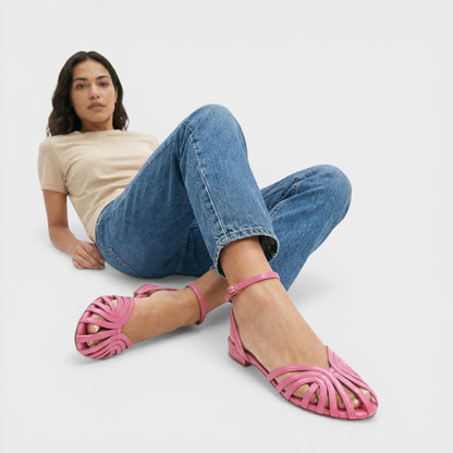 Sandalias Planas Mujer Punta Abierta Comodas
