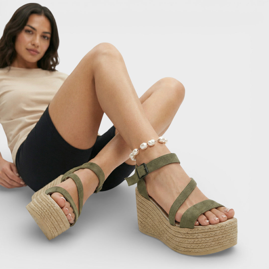 Sandalias Mujer de Esparto Cuña