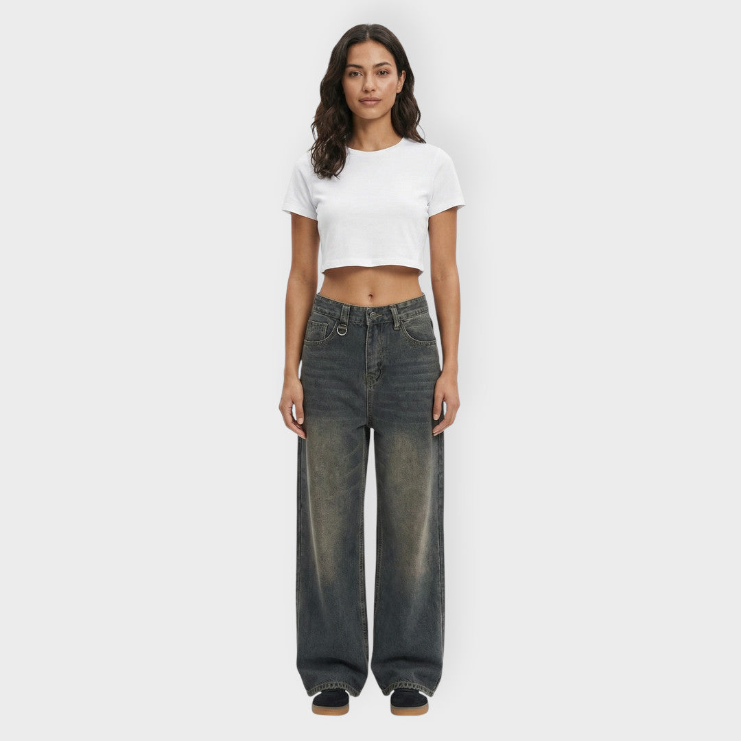 Pantalones Vaqueros Mujer Pierna Ancha Baggy - Mavetta