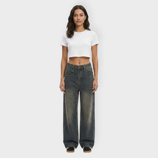 Pantalones Vaqueros Mujer Pierna Ancha Baggy - Mavetta