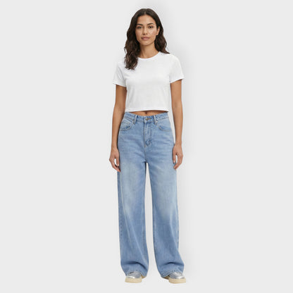 Pantalones Vaqueros Mujer Pierna Ancha Baggy