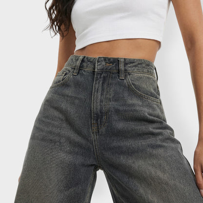 Pantalones Vaqueros Mujer Pierna Ancha Baggy