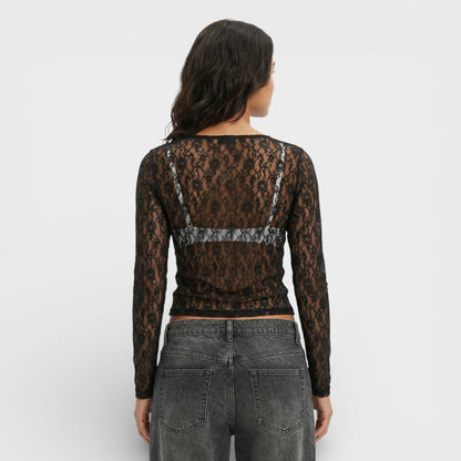 Mujer de Encaje Transparente Ajuste Slim