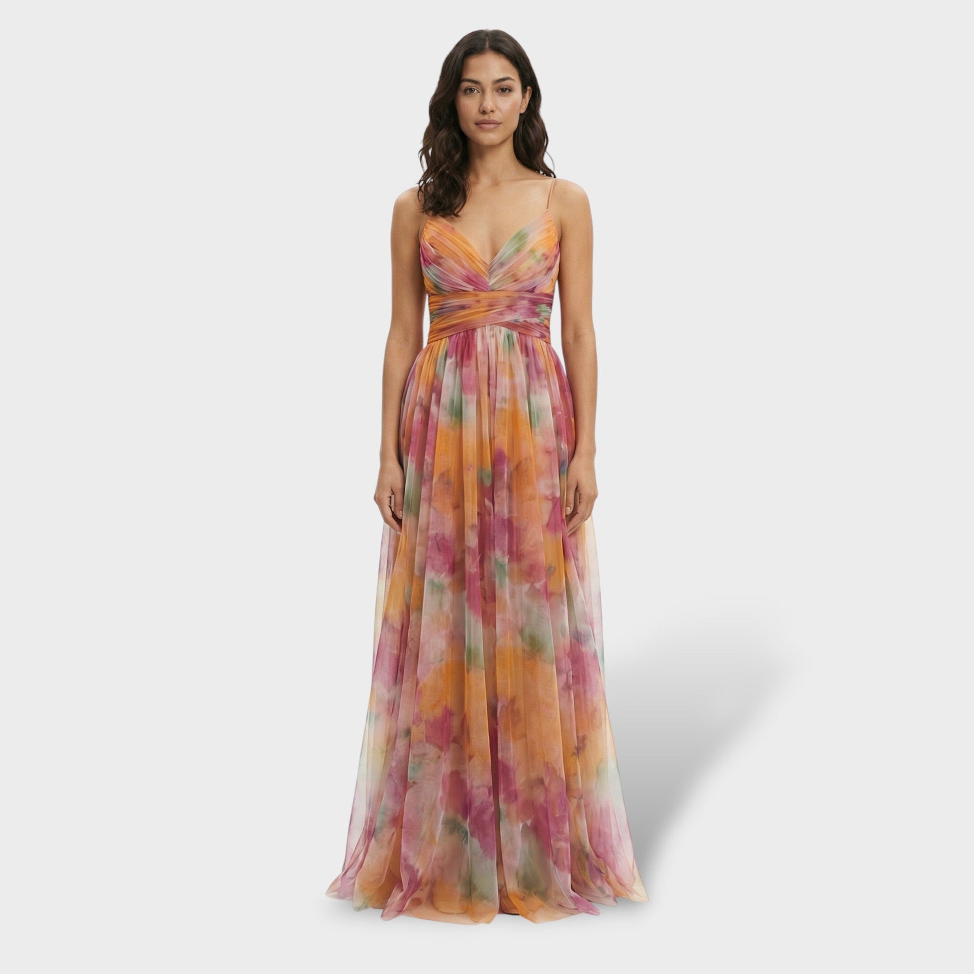 Vestido Largo Floral Fiesta Tirantes - Mavetta