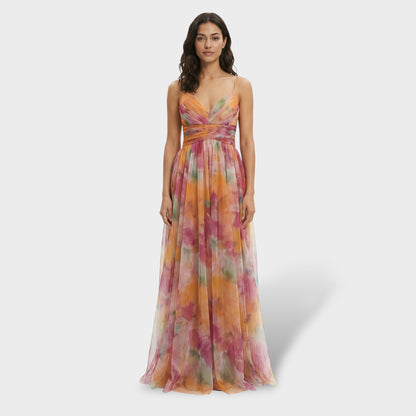 Vestido Largo Floral Fiesta Tirantes - Mavetta