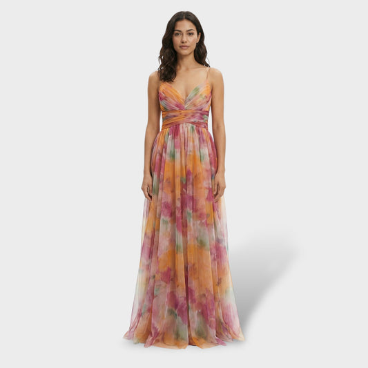 Vestido Largo Floral Fiesta Tirantes - Mavetta